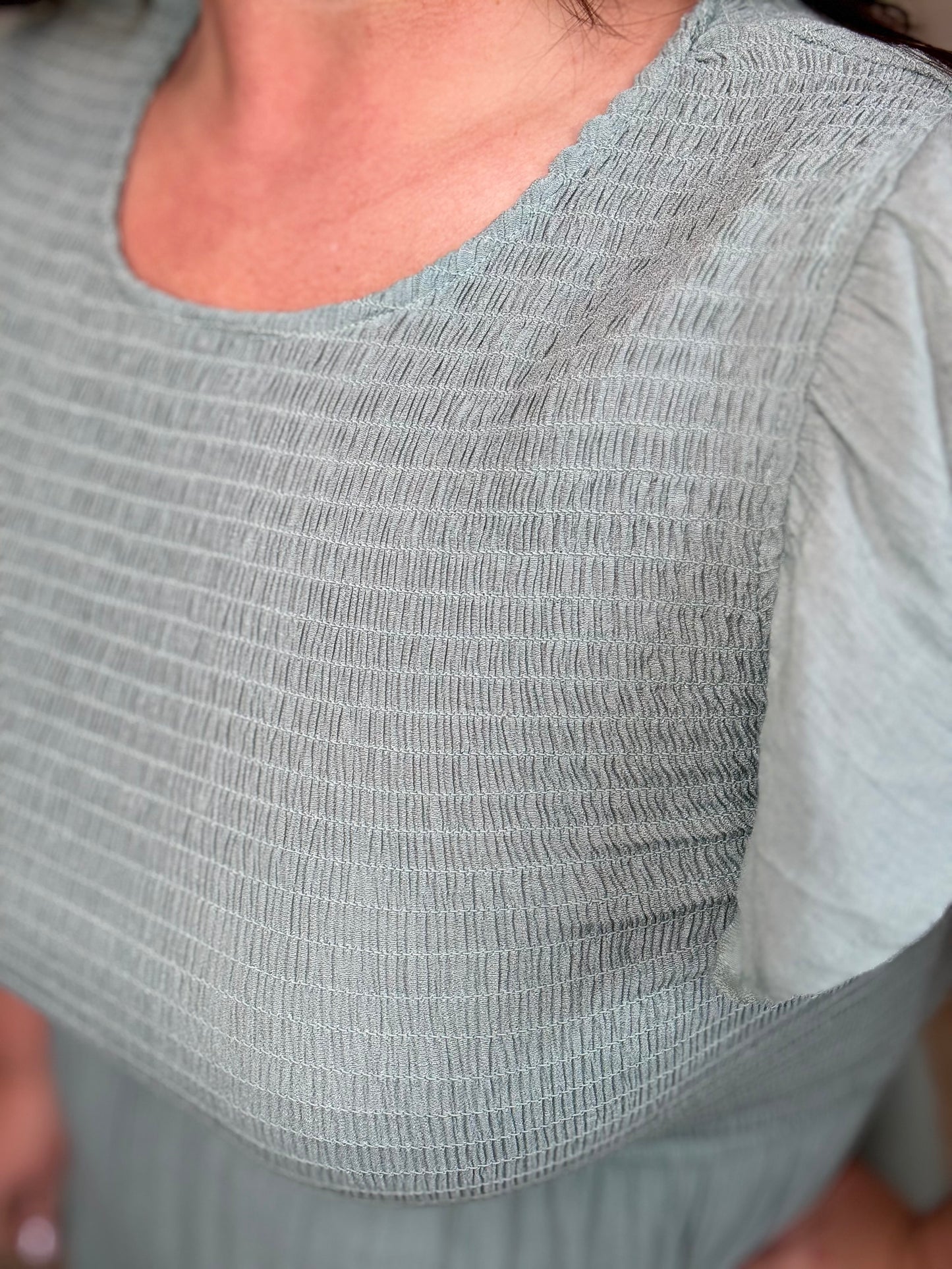 Sage Smocked Dress