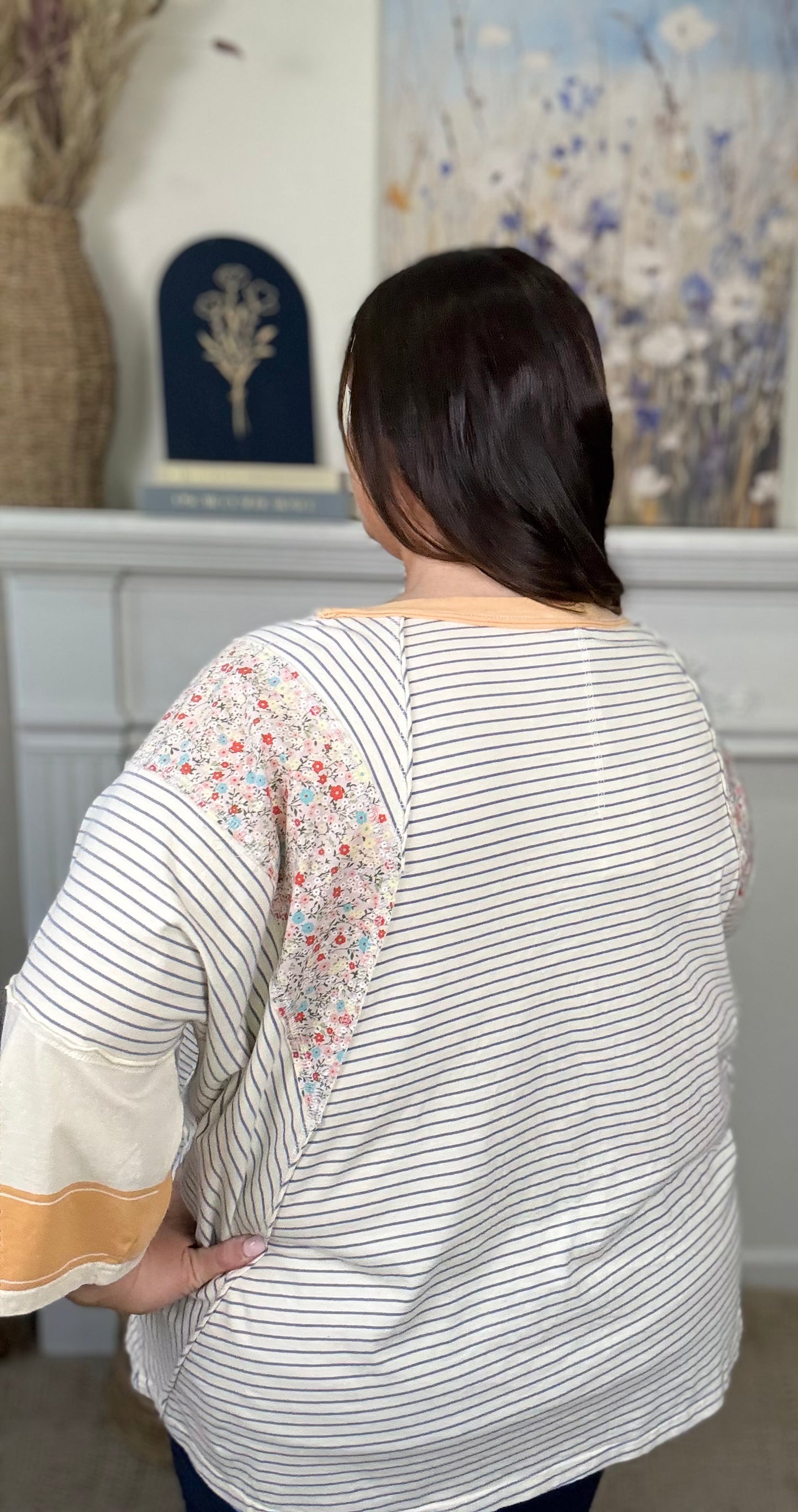 Bloom+Line Top Oat Blue
