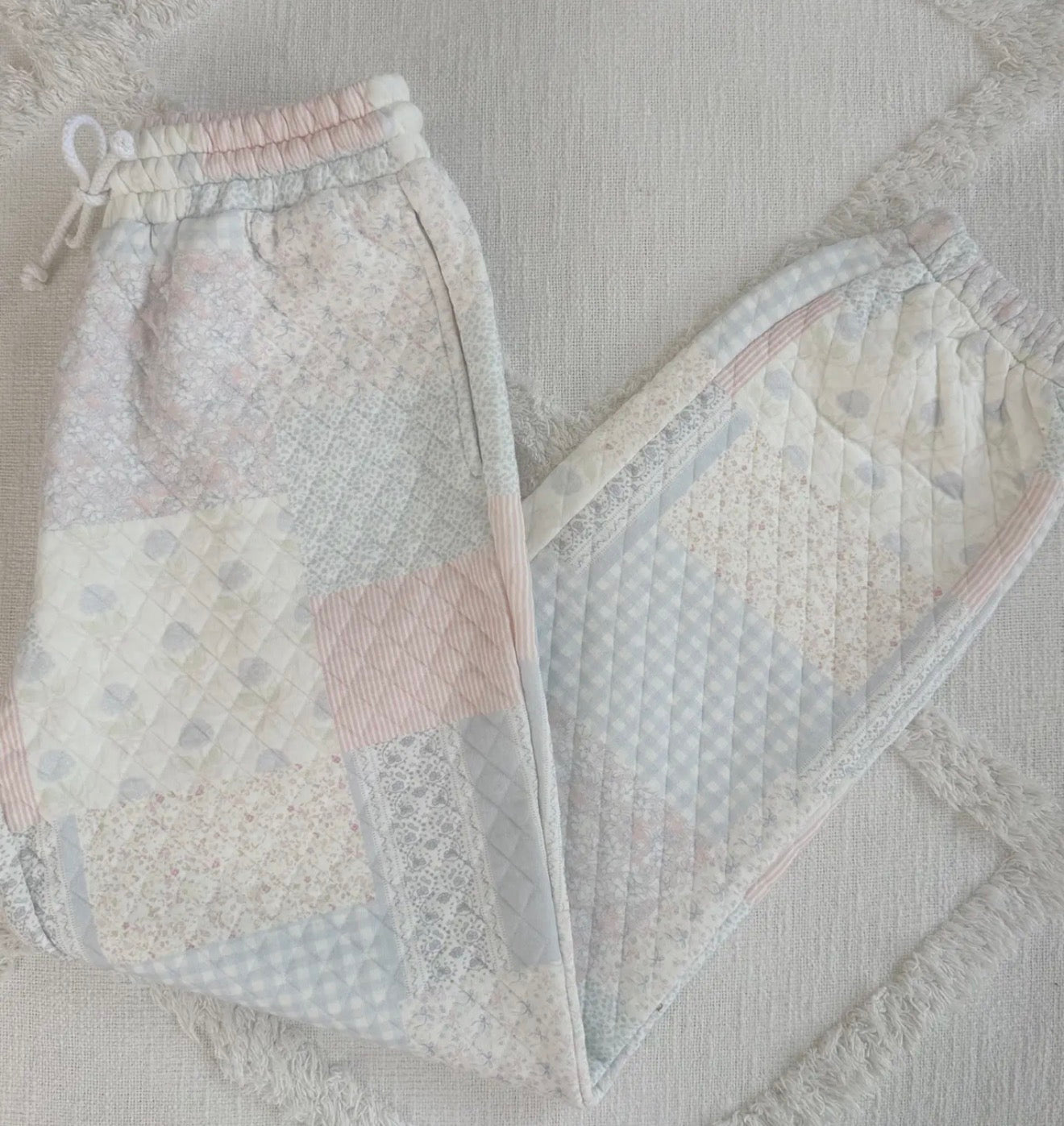 Blue Pastel Quilted Joggers