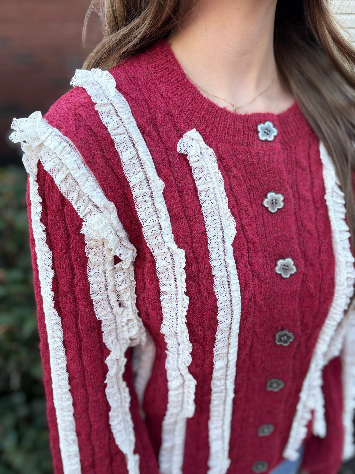 Ruffle Bloom Cardigan
