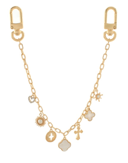 Gold & Cream Bag Charm