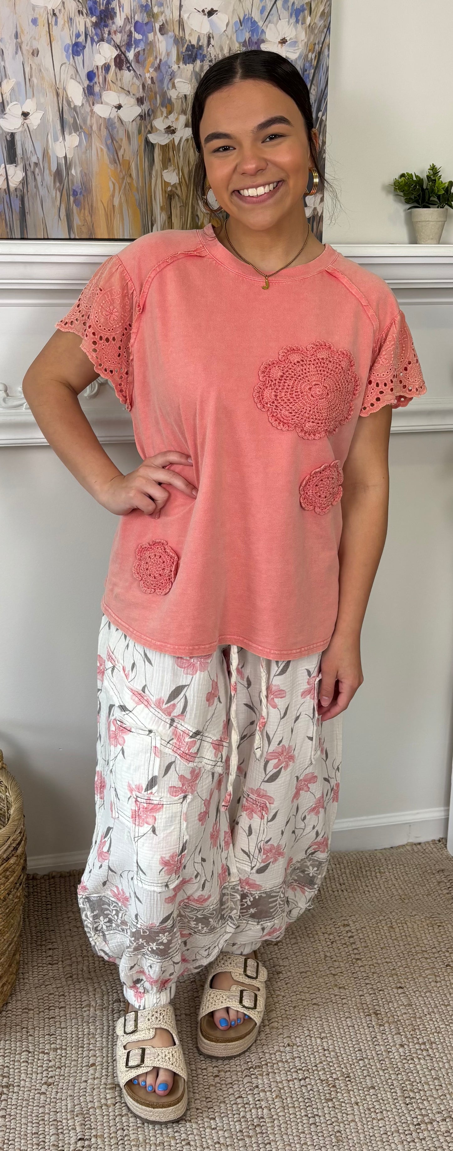 Petal+Lace Pants