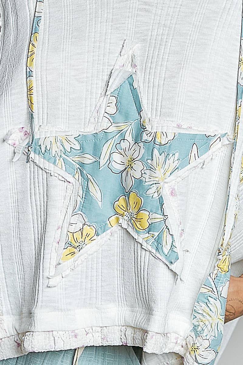 Saltwater Star Top White/Blue ✨Curvy Friendly