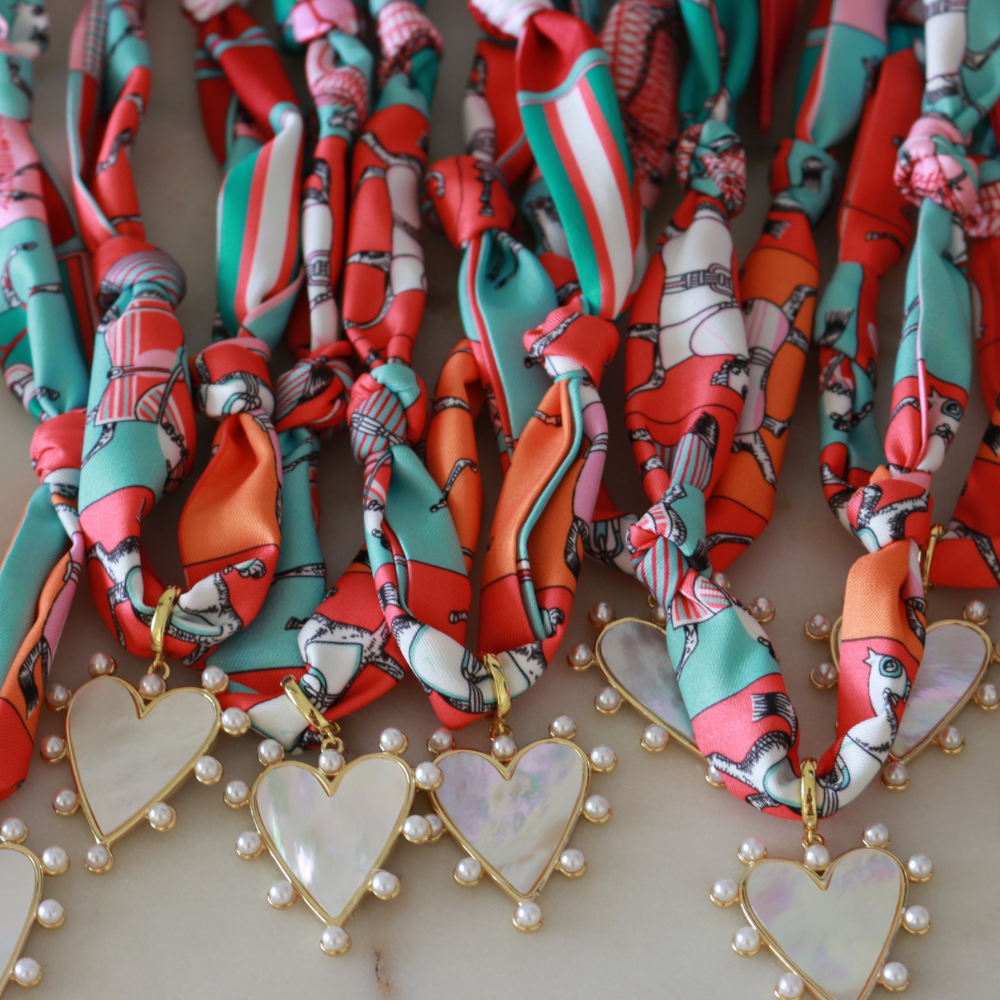 The Scarlett Scarf Necklace- Heart