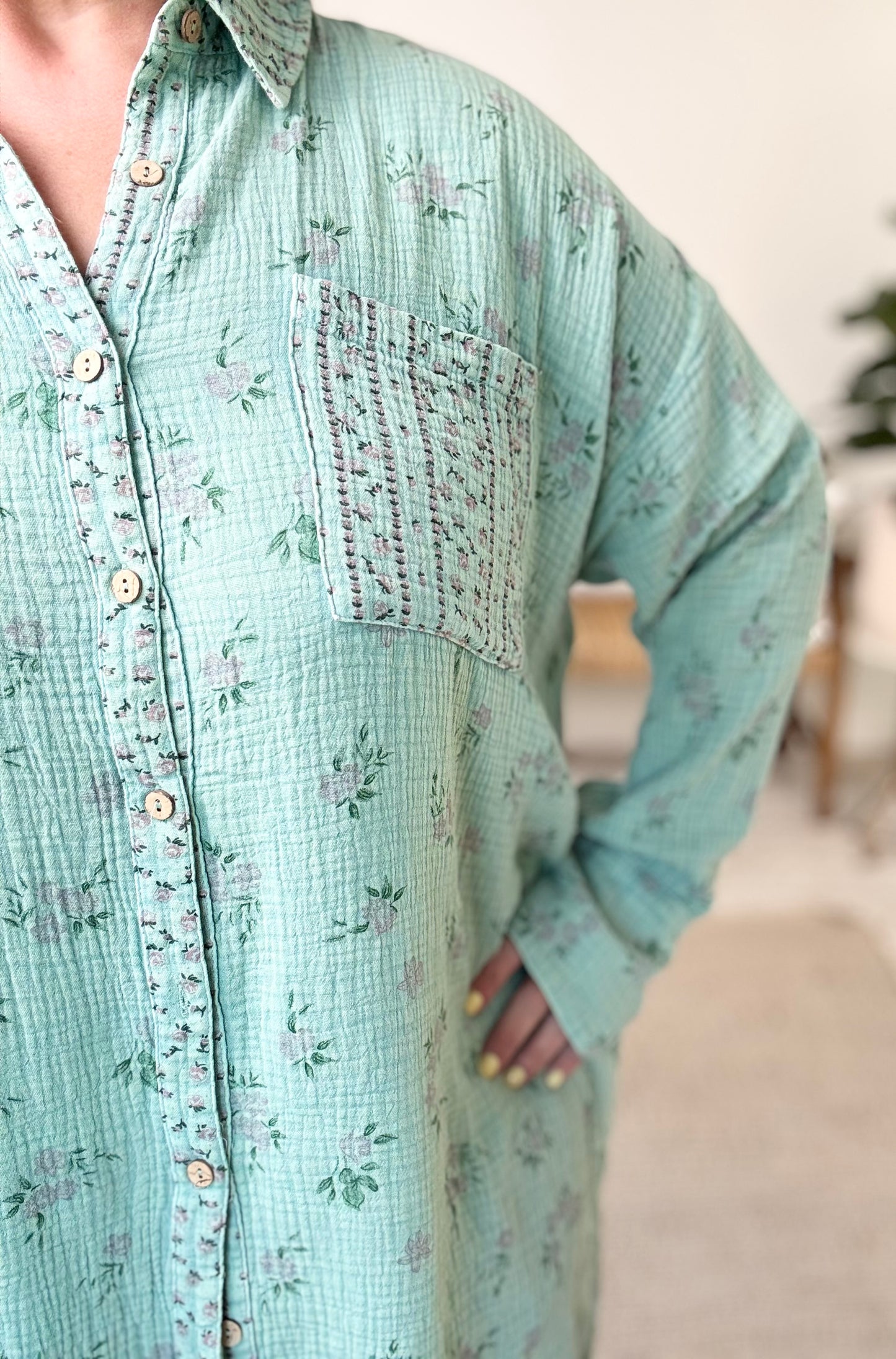 Morning Bloom Gauze Dress Plus