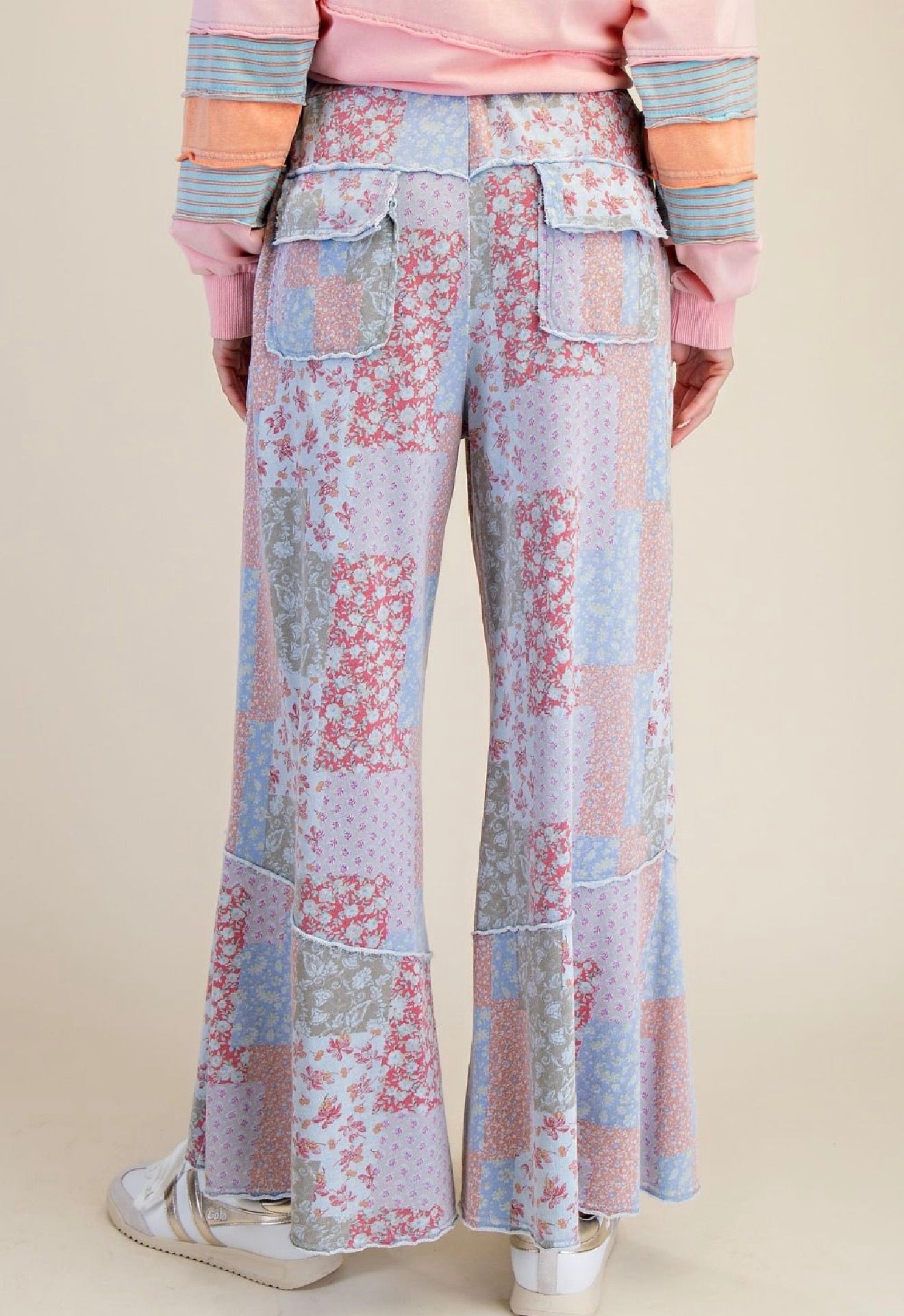 Petals+Patchwork Pants *Peri Blue