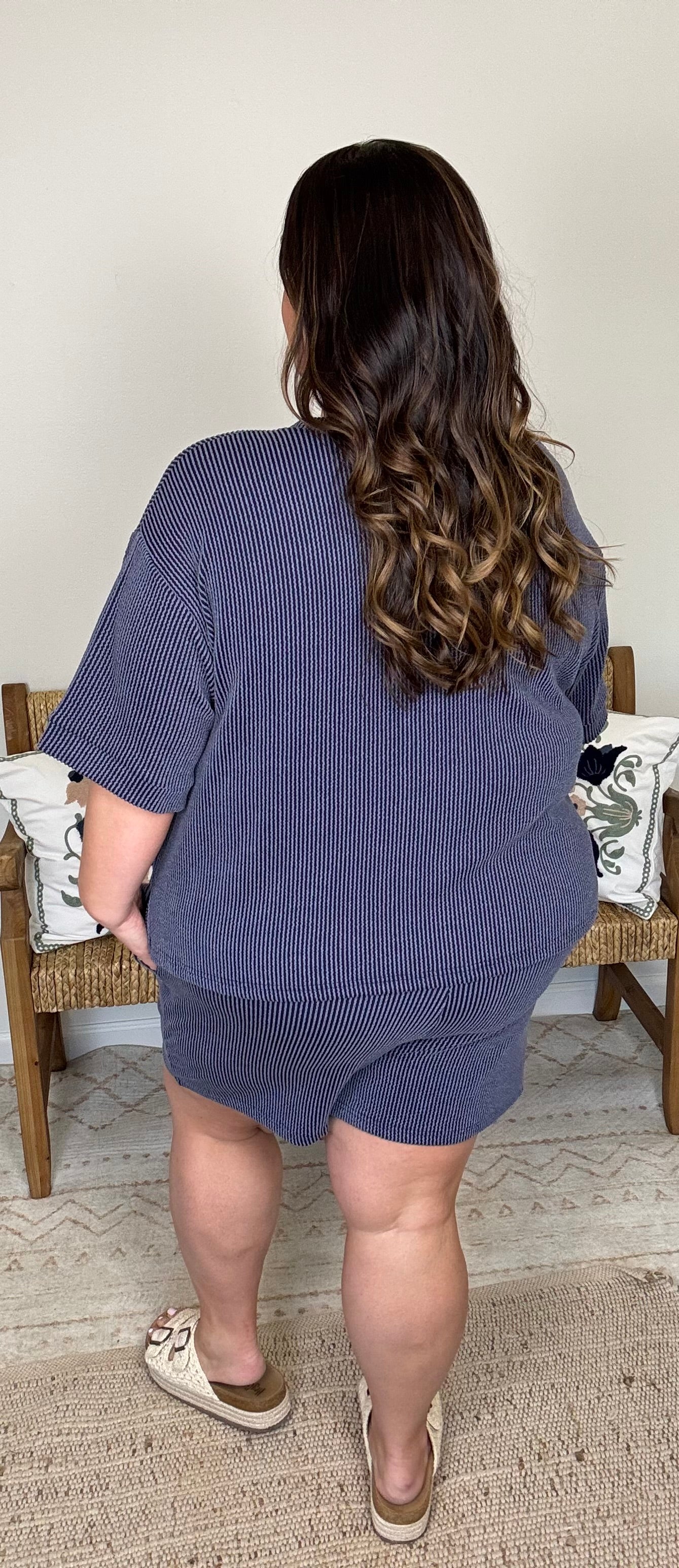 Simple Days Short Set Plus *Lt Navy
