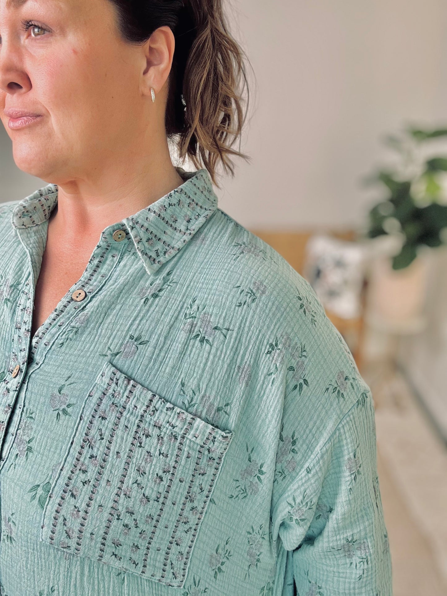 Morning Bloom Gauze Dress Plus