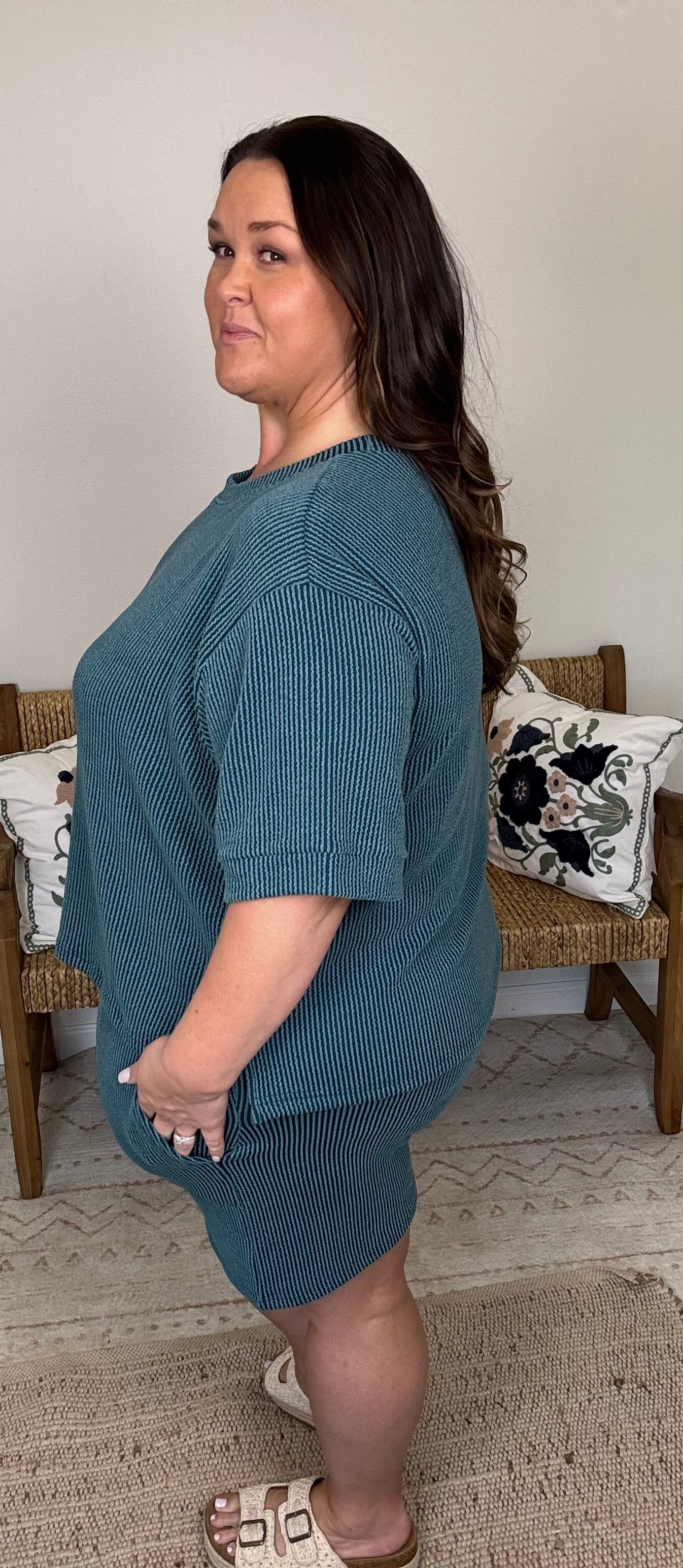 Simple Days Short Set Plus *Teal