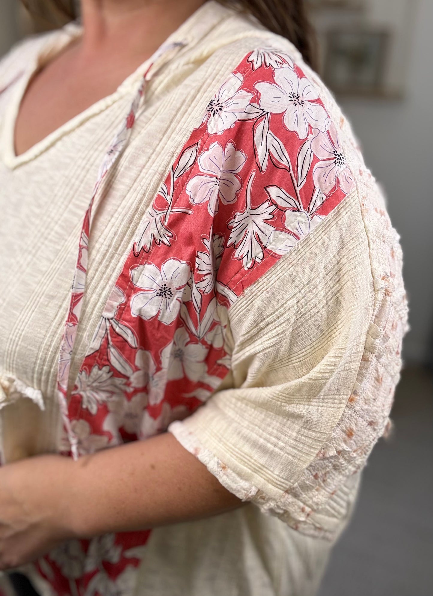 Saltwater Star Top Cream/Pink ✨Curvy Friendly