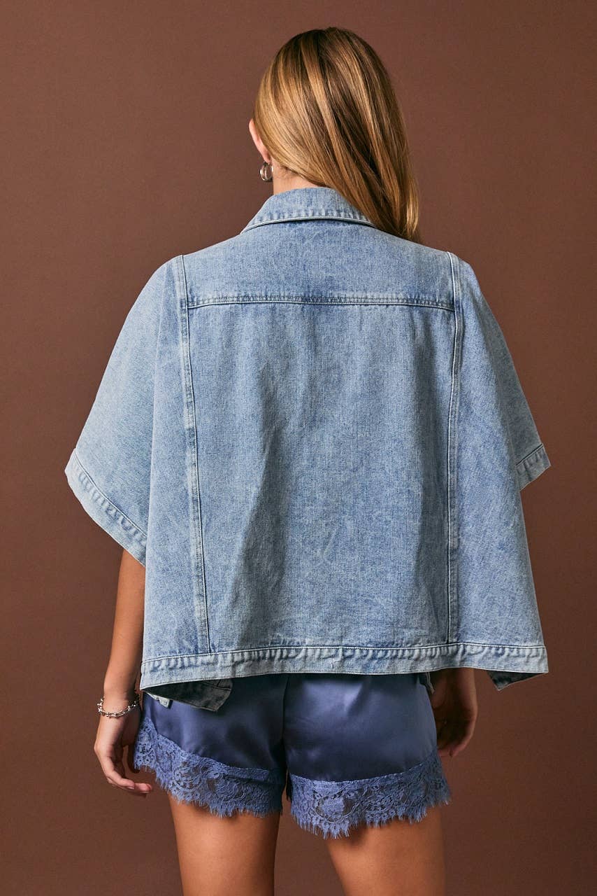 Indie Roads Denim Cape Jacket