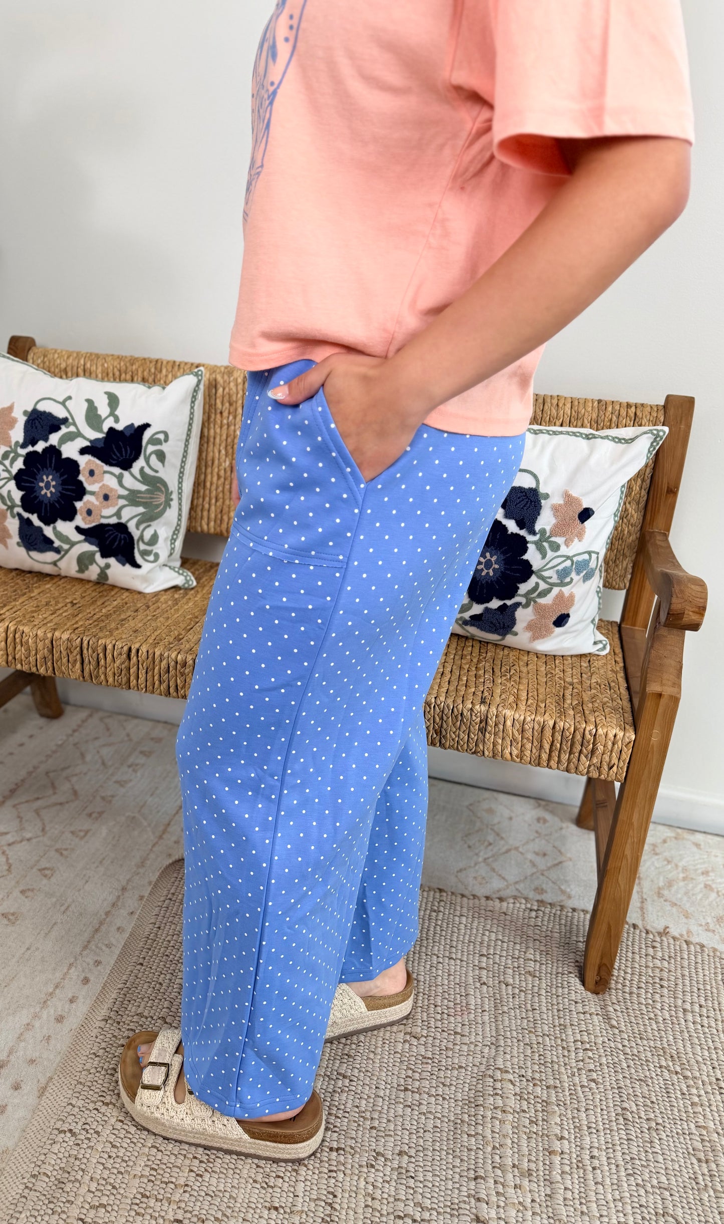 Sky Pearl Dot Pants