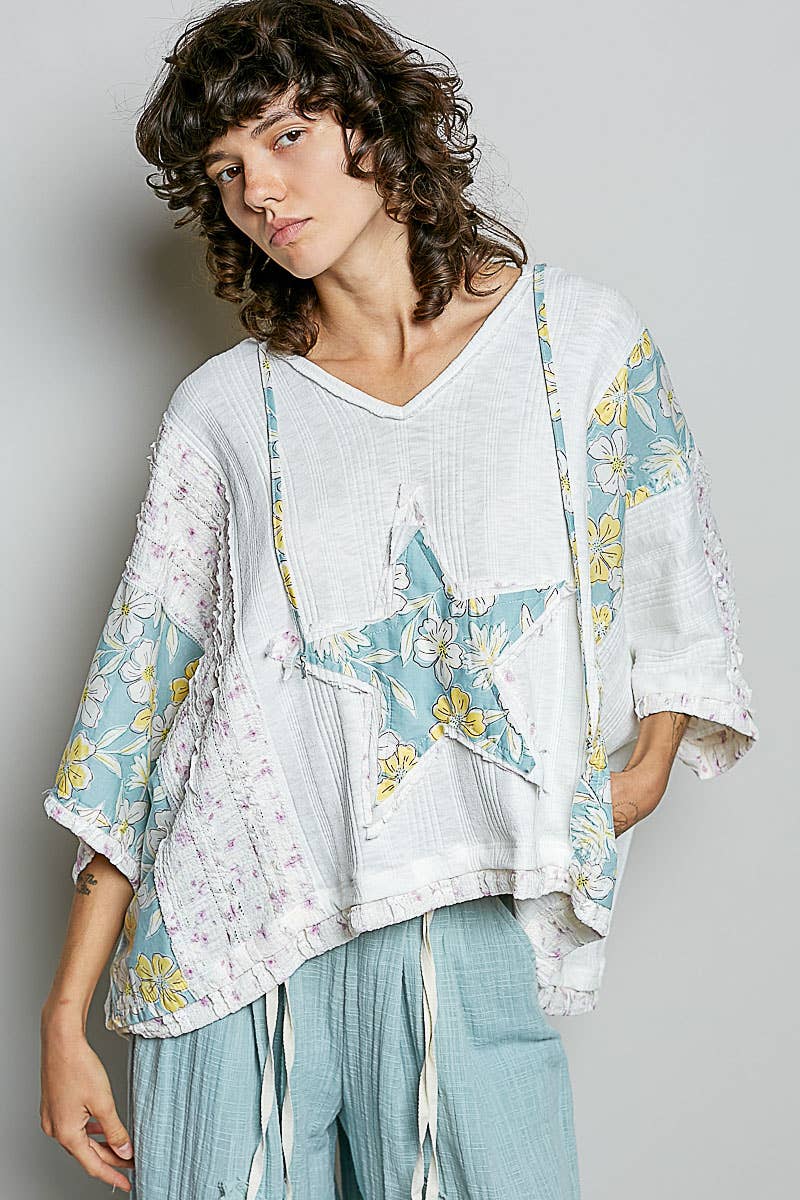 Saltwater Star Top White/Blue ✨Curvy Friendly