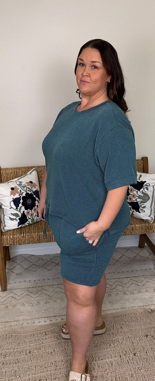 Simple Days Short Set Plus *Teal