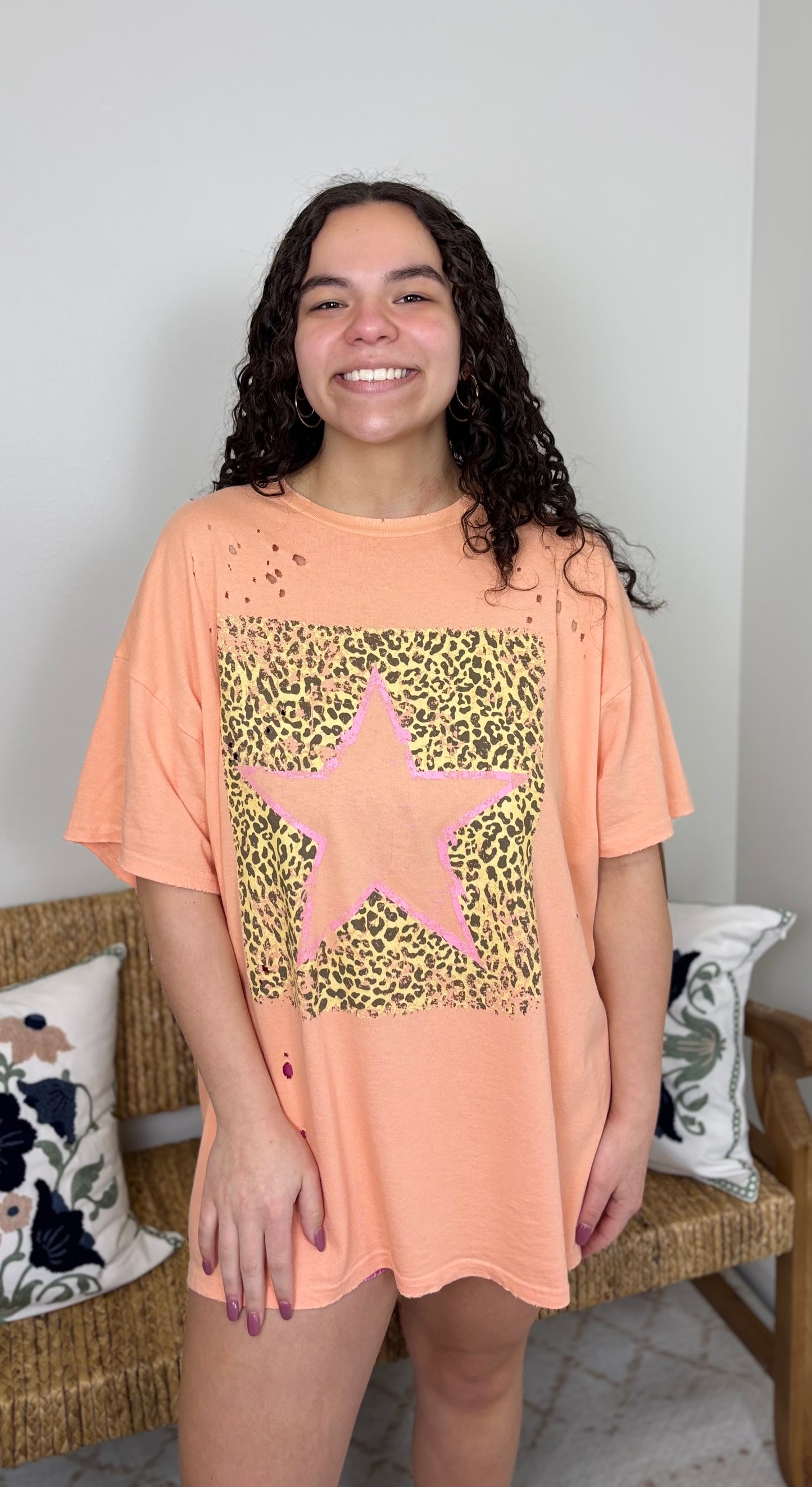 Vintage Leopard Star Graphic Tee