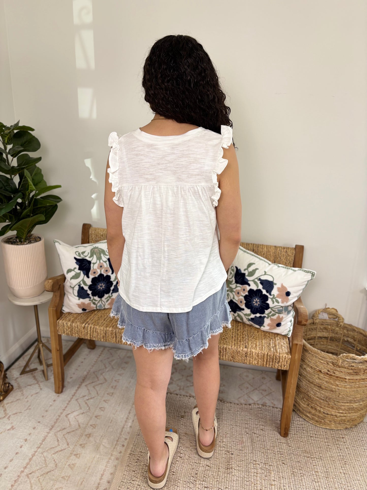 Coastal Fray Denim Shorts
