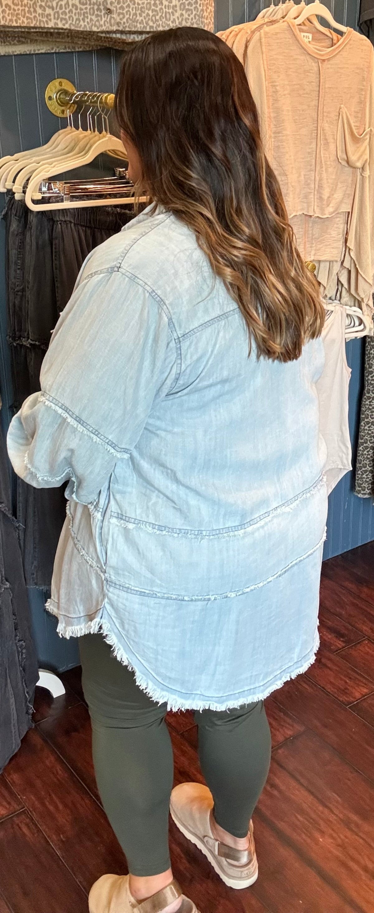 Faded Harvest Denim Button Up Plus