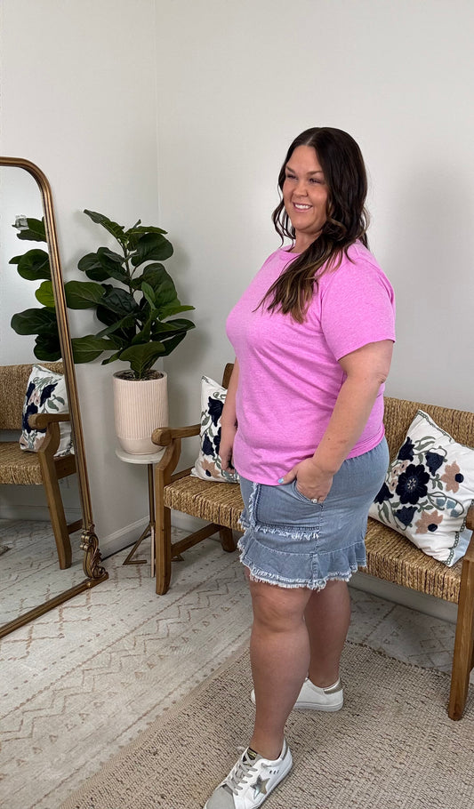 Coastal Fray Denim Short Plus