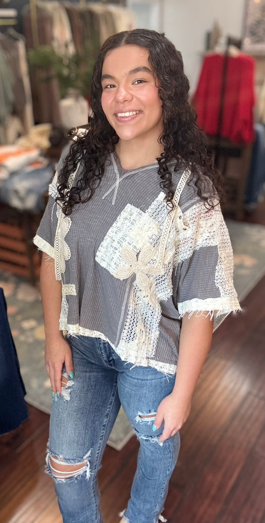 Lace Stitch Boho Top