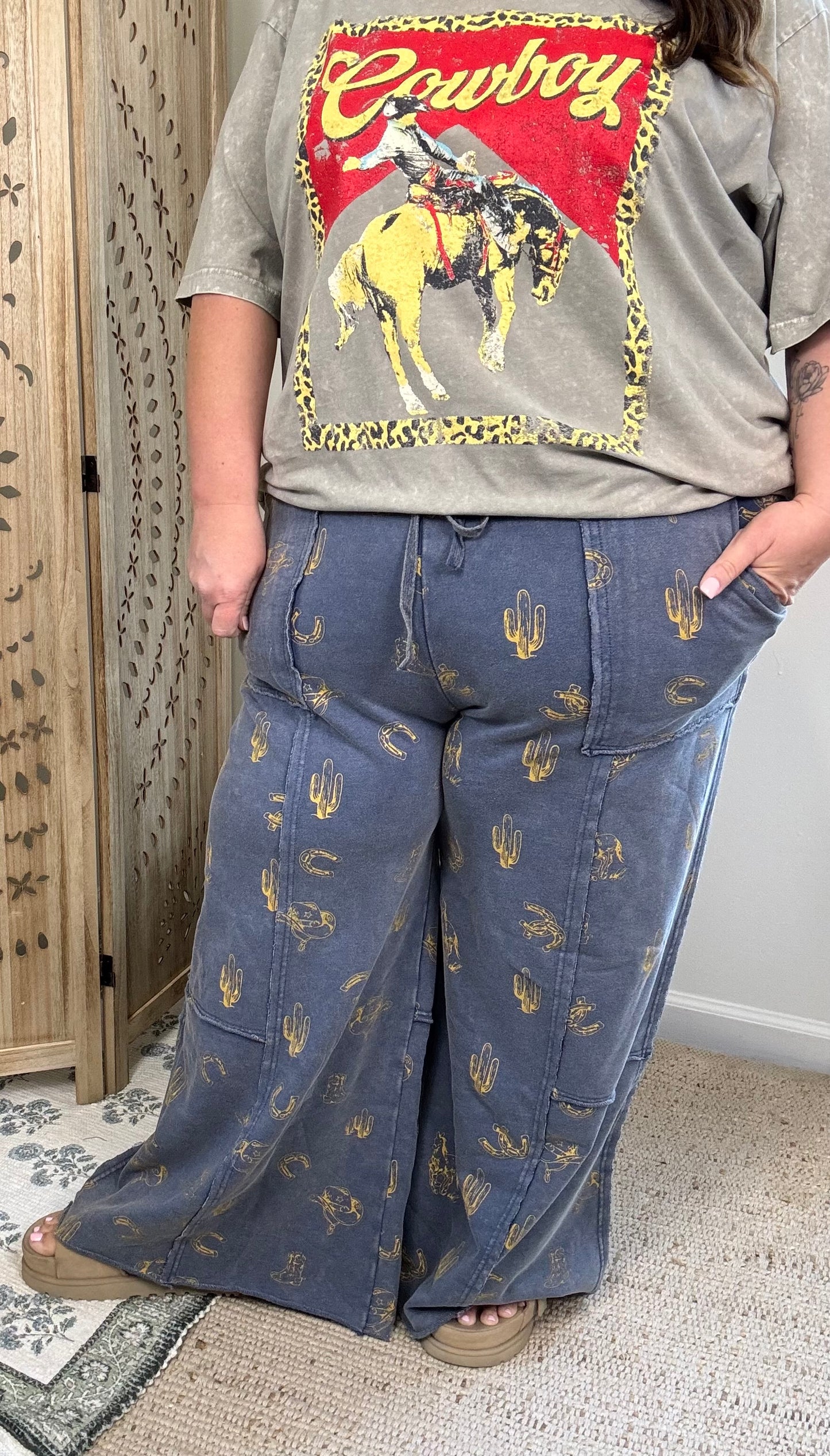 Western Wide Leg Pants