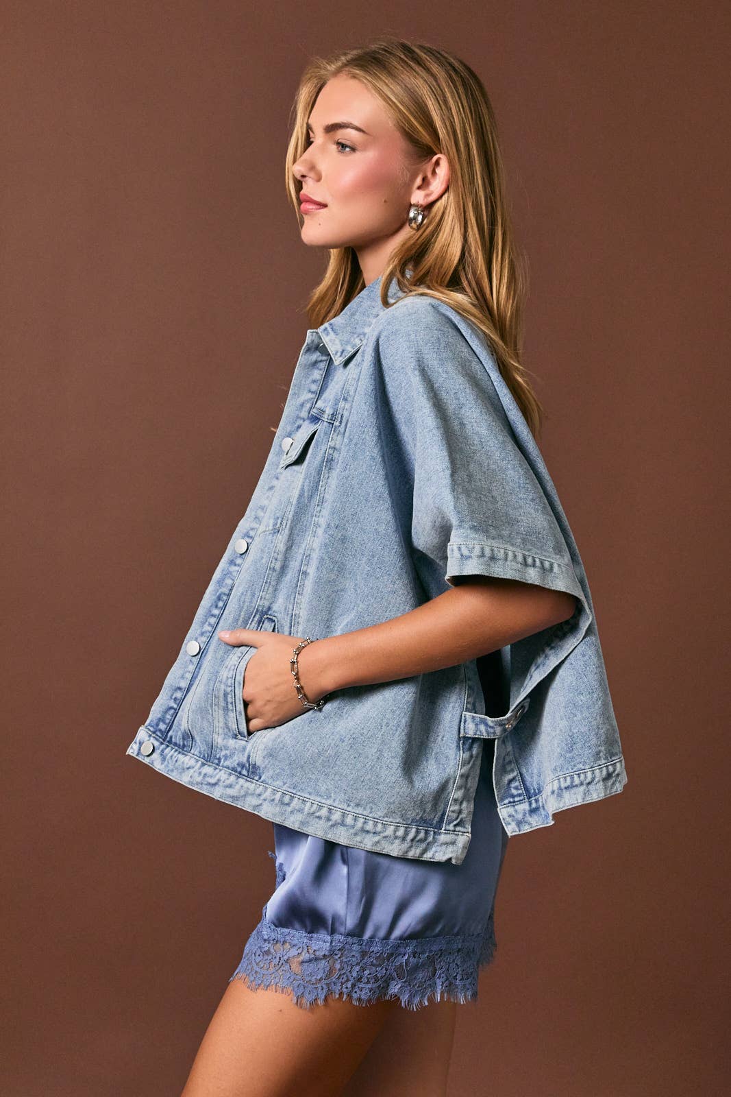Indie Roads Denim Cape Jacket