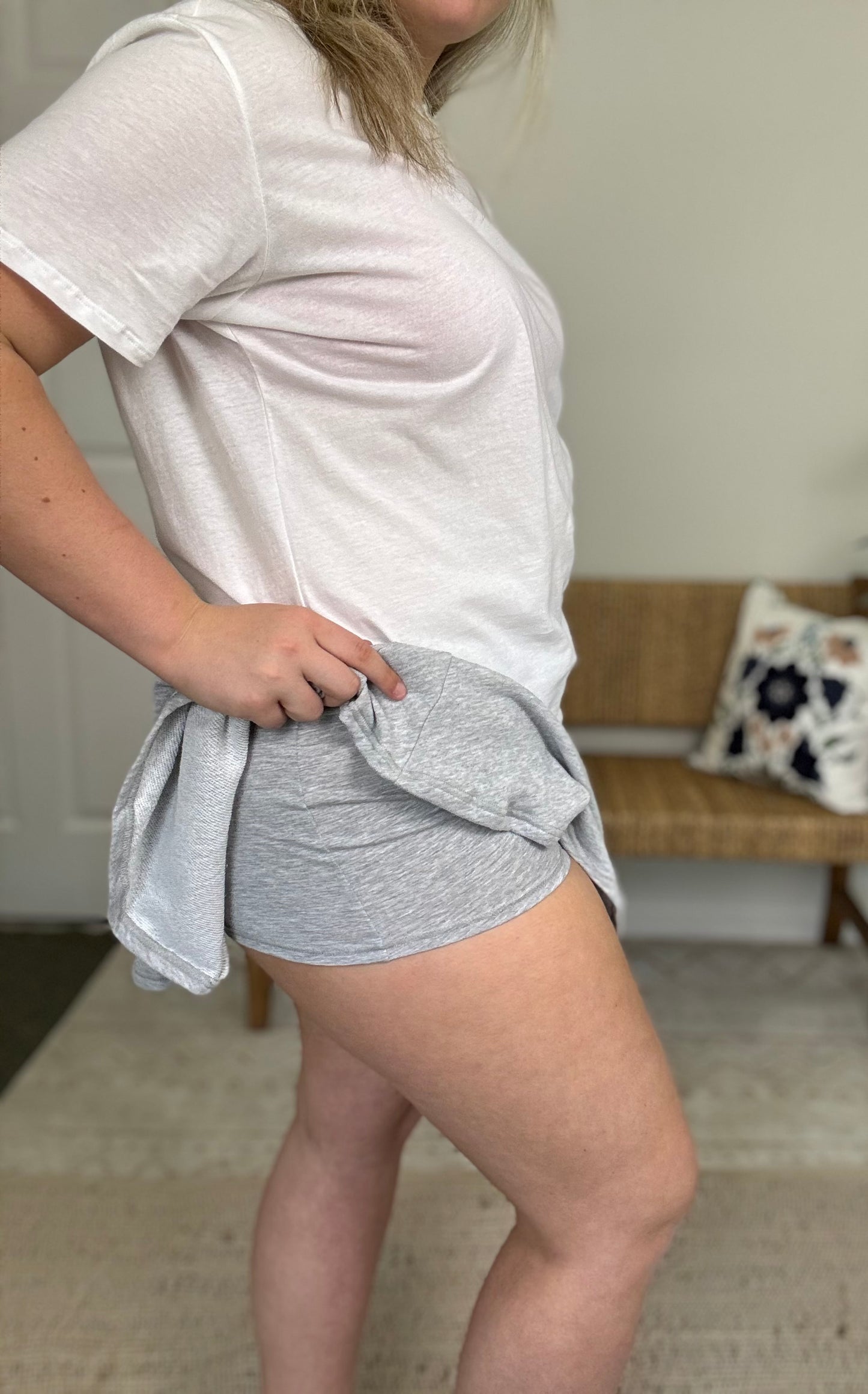 Acid Washed Mid Wiast Flowy Skort * 3 Colors