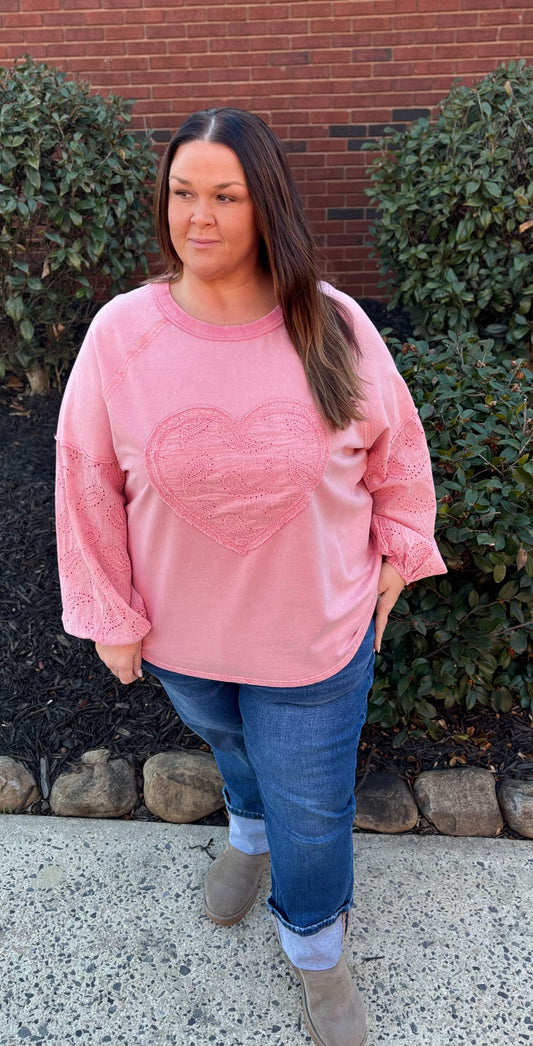 Candy Pink Eyelet Top