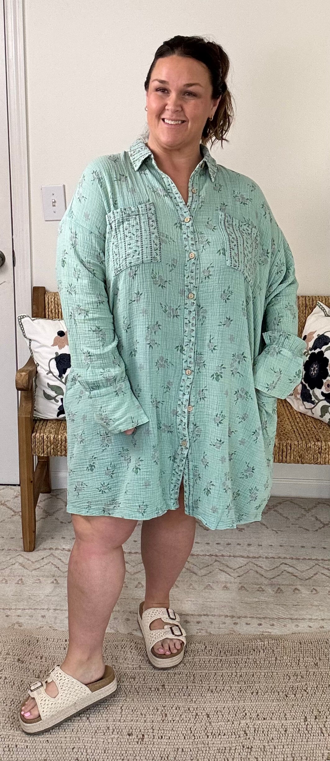 Morning Bloom Gauze Dress Plus