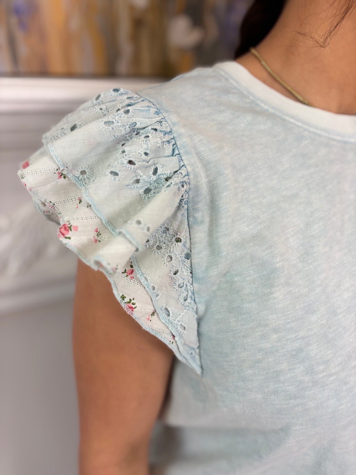 Cloud Lace Flutter Tee