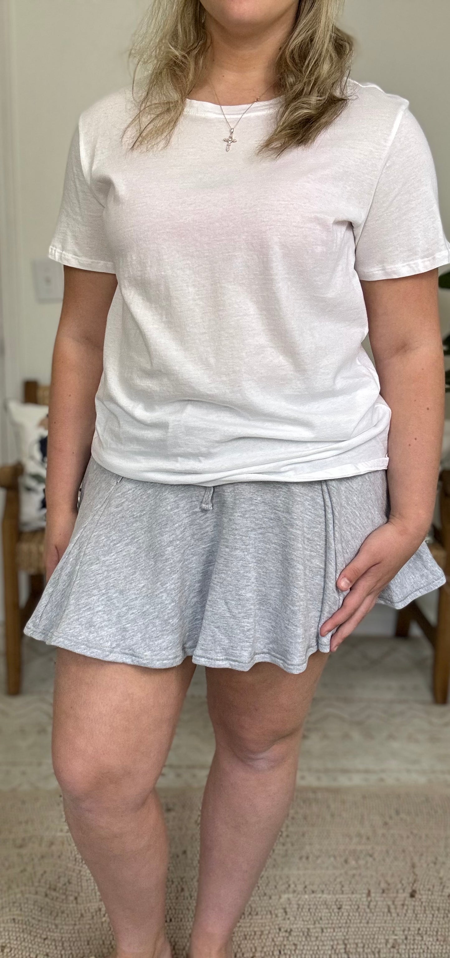 Acid Washed Mid Wiast Flowy Skort * 3 Colors