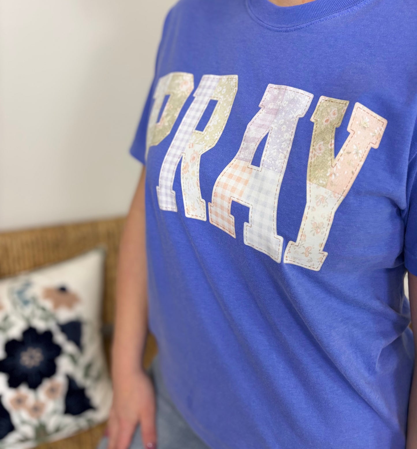 Patchwork Pray Graphic T-shirt