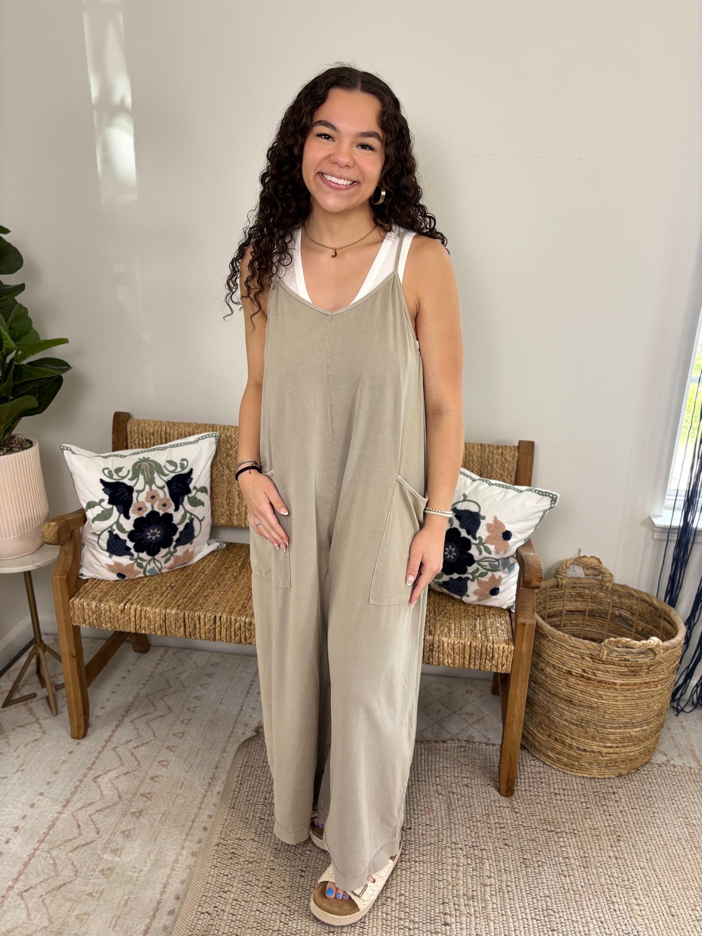 Easy Street Jumpsuit * Light Mocha