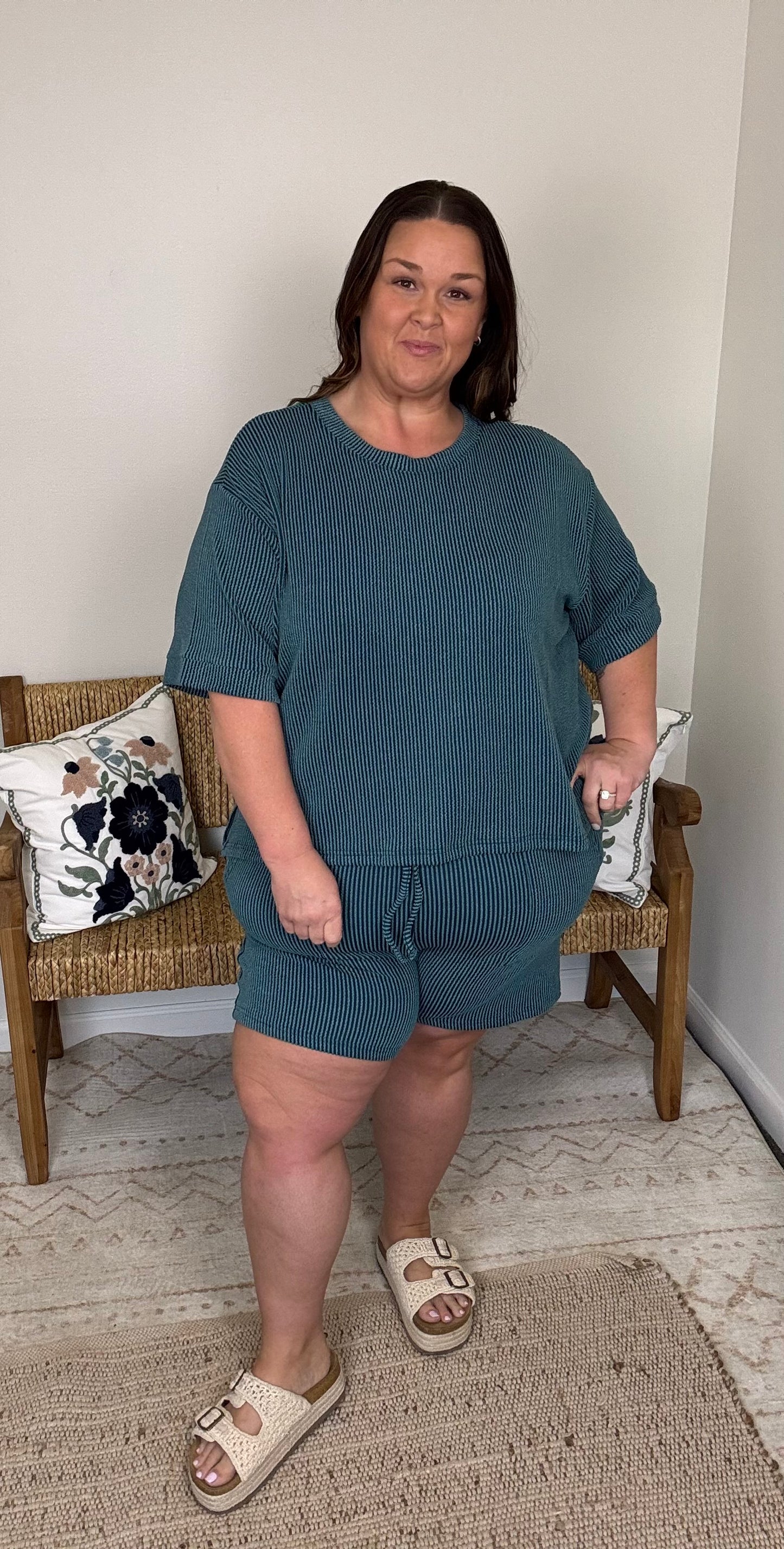Simple Days Short Set Plus *Teal