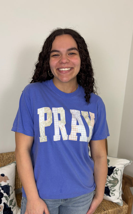 Patchwork Pray Graphic T-shirt