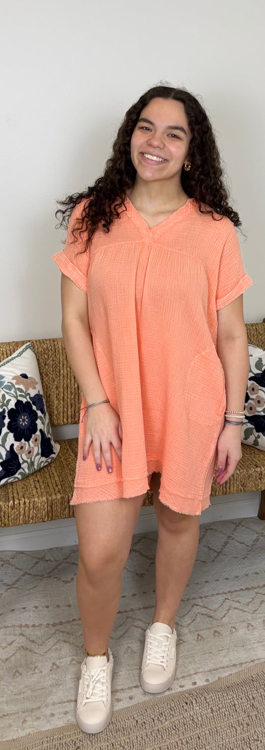 Coastal Breeze Dress * Coral