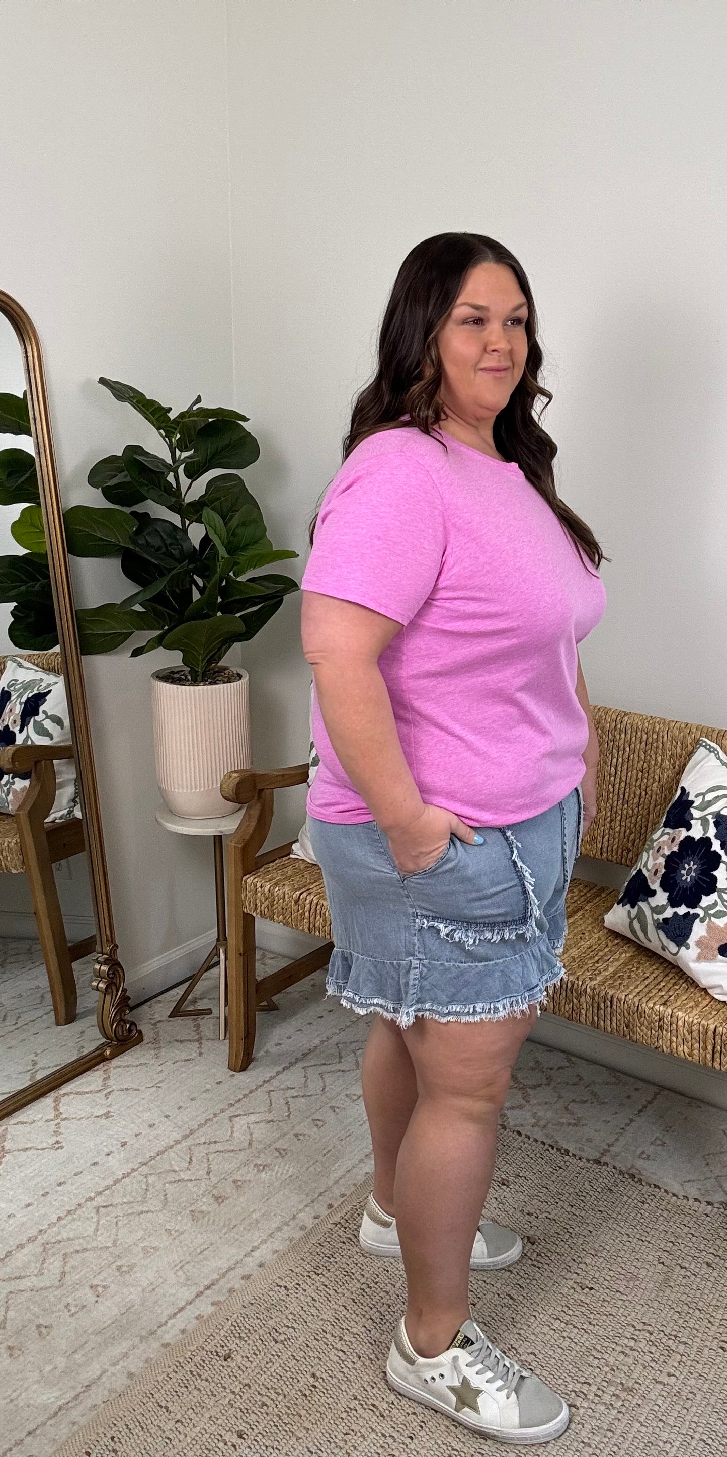 Coastal Fray Denim Short Plus
