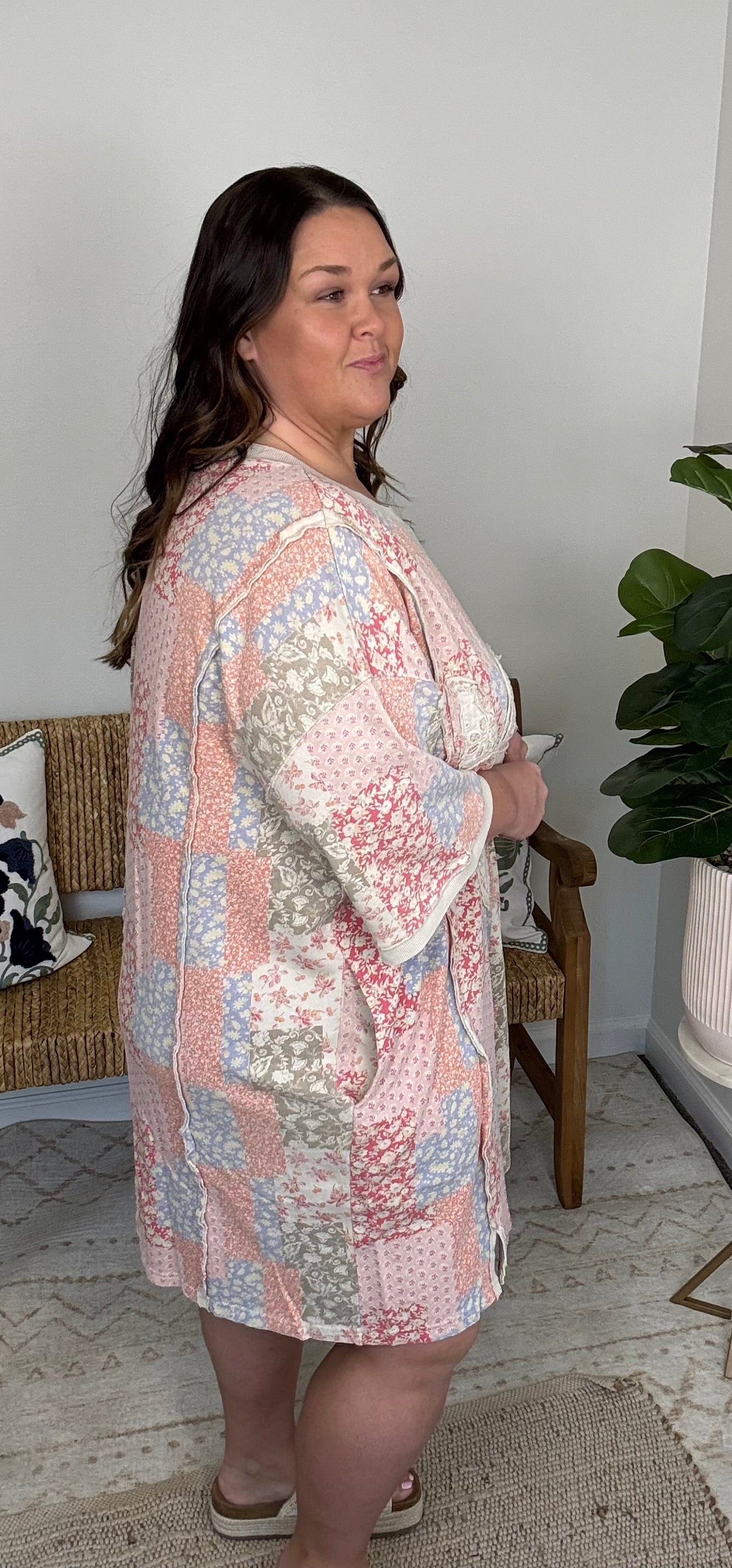 Petals+Patchwork Dress Plus