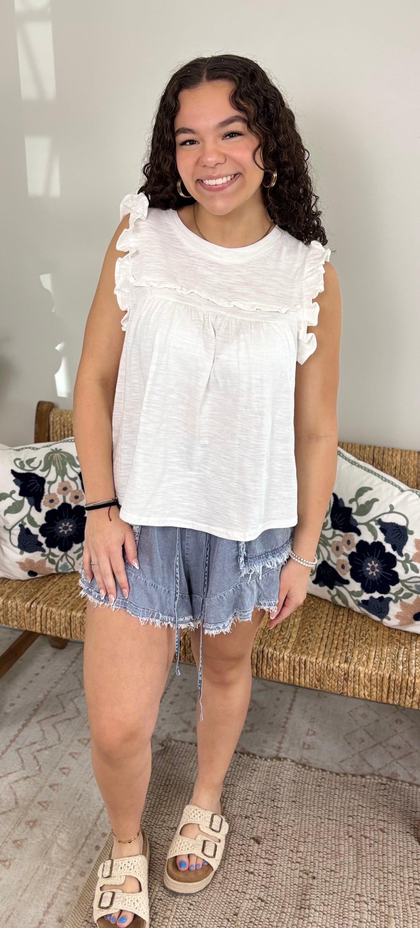 Coastal Fray Denim Shorts