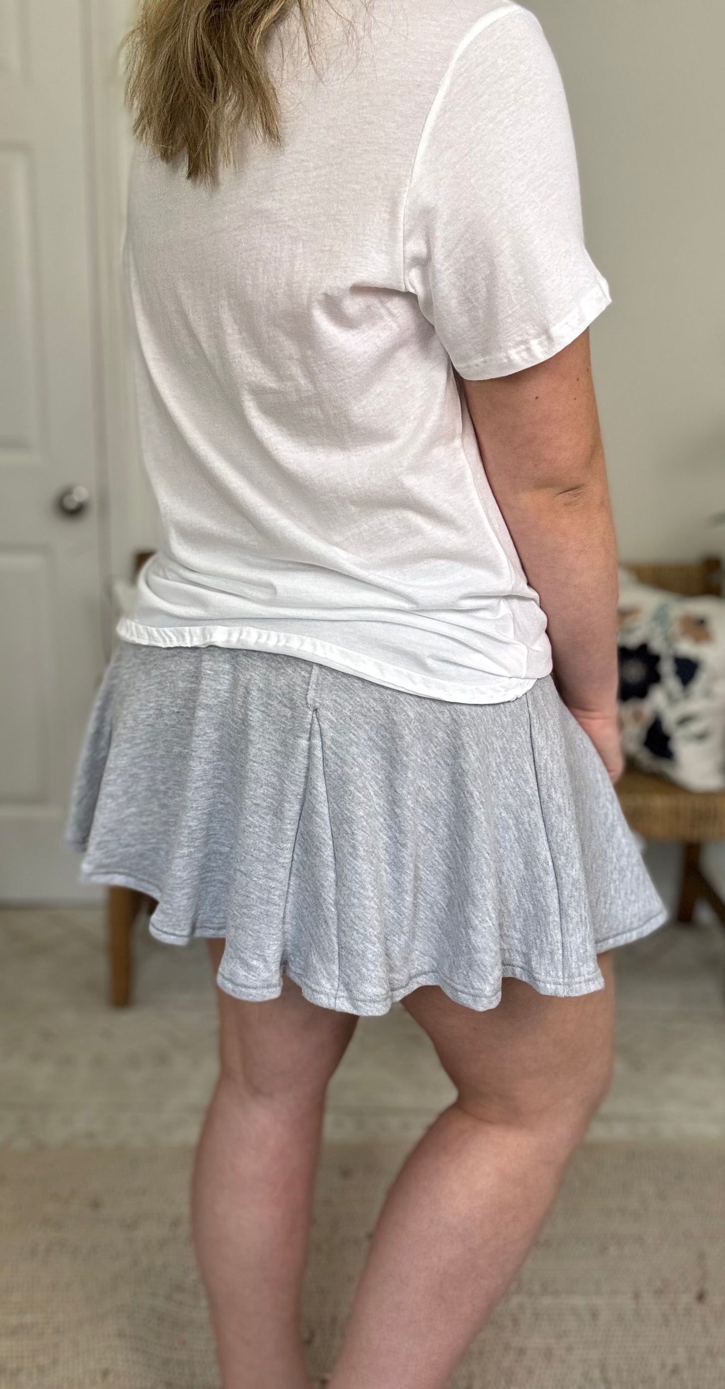 Acid Washed Mid Wiast Flowy Skort * 3 Colors