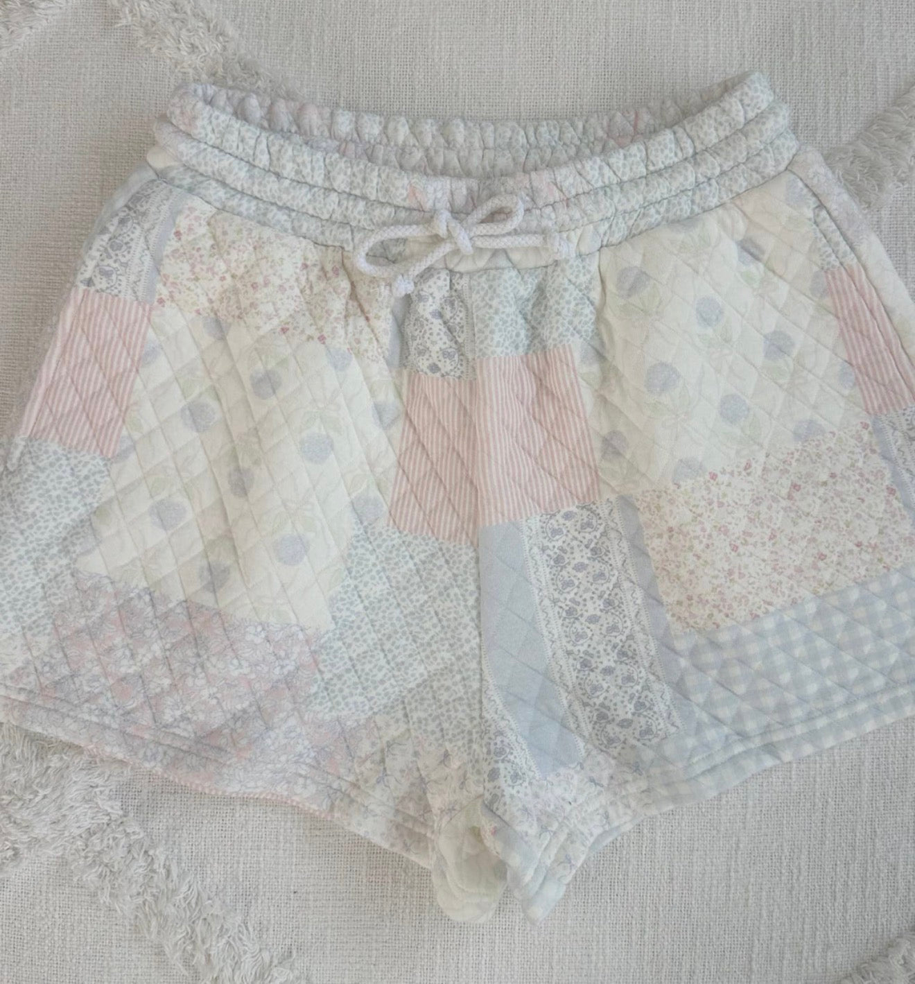 Blue Pastel Quilted Shorts