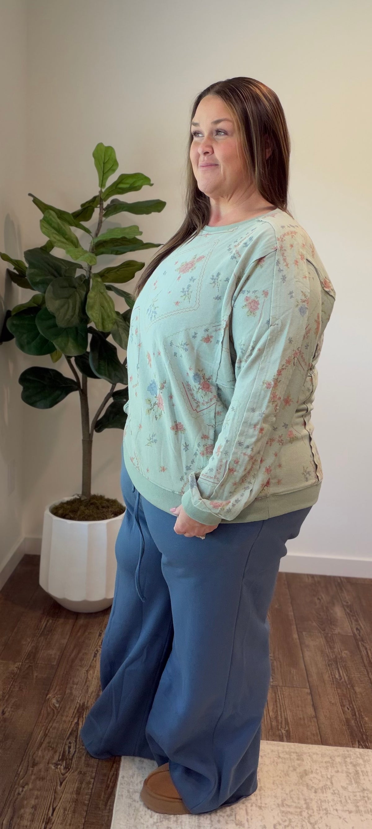 Stitch Print Pullover