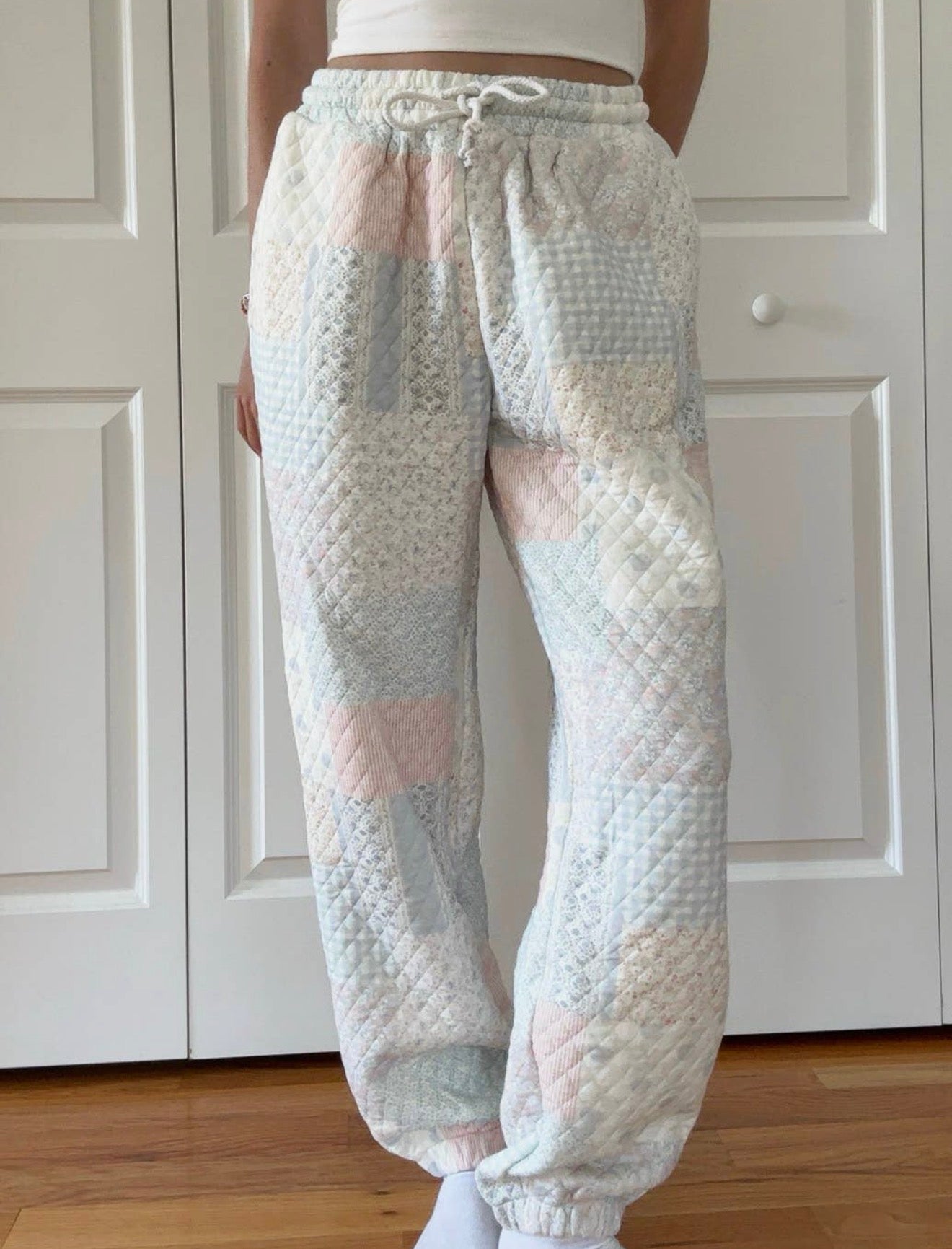 Blue Pastel Quilted Joggers