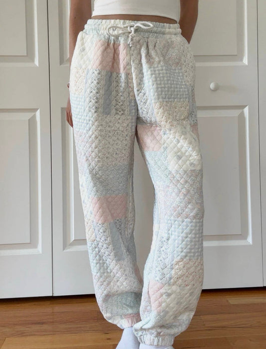 Blue Pastel Quilted Joggers