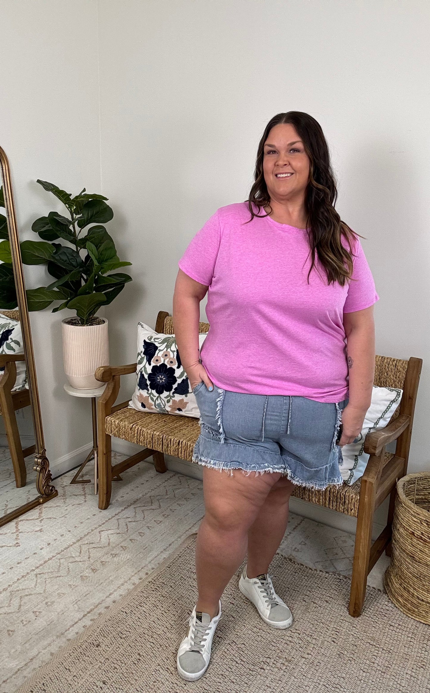 Coastal Fray Denim Short Plus
