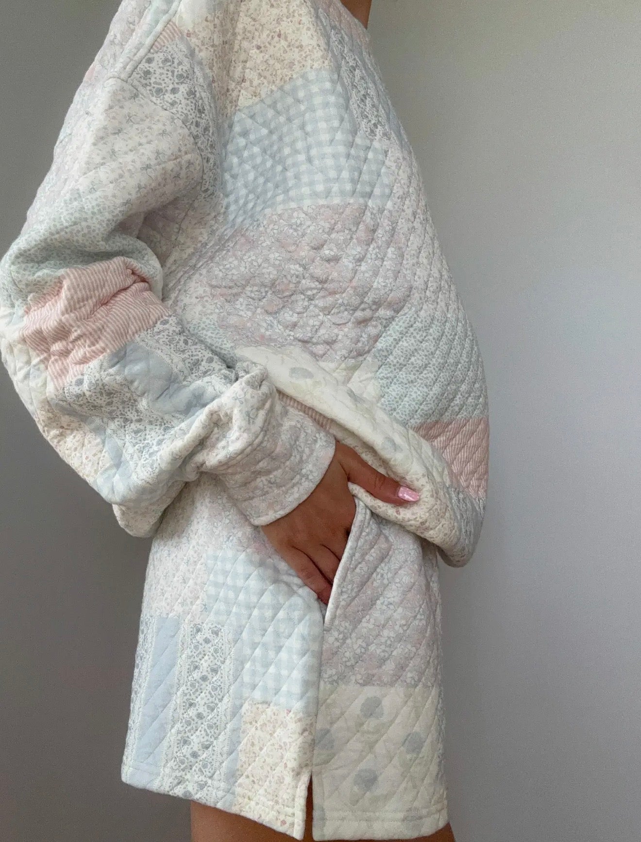 Blue Pastel Quilted Shorts