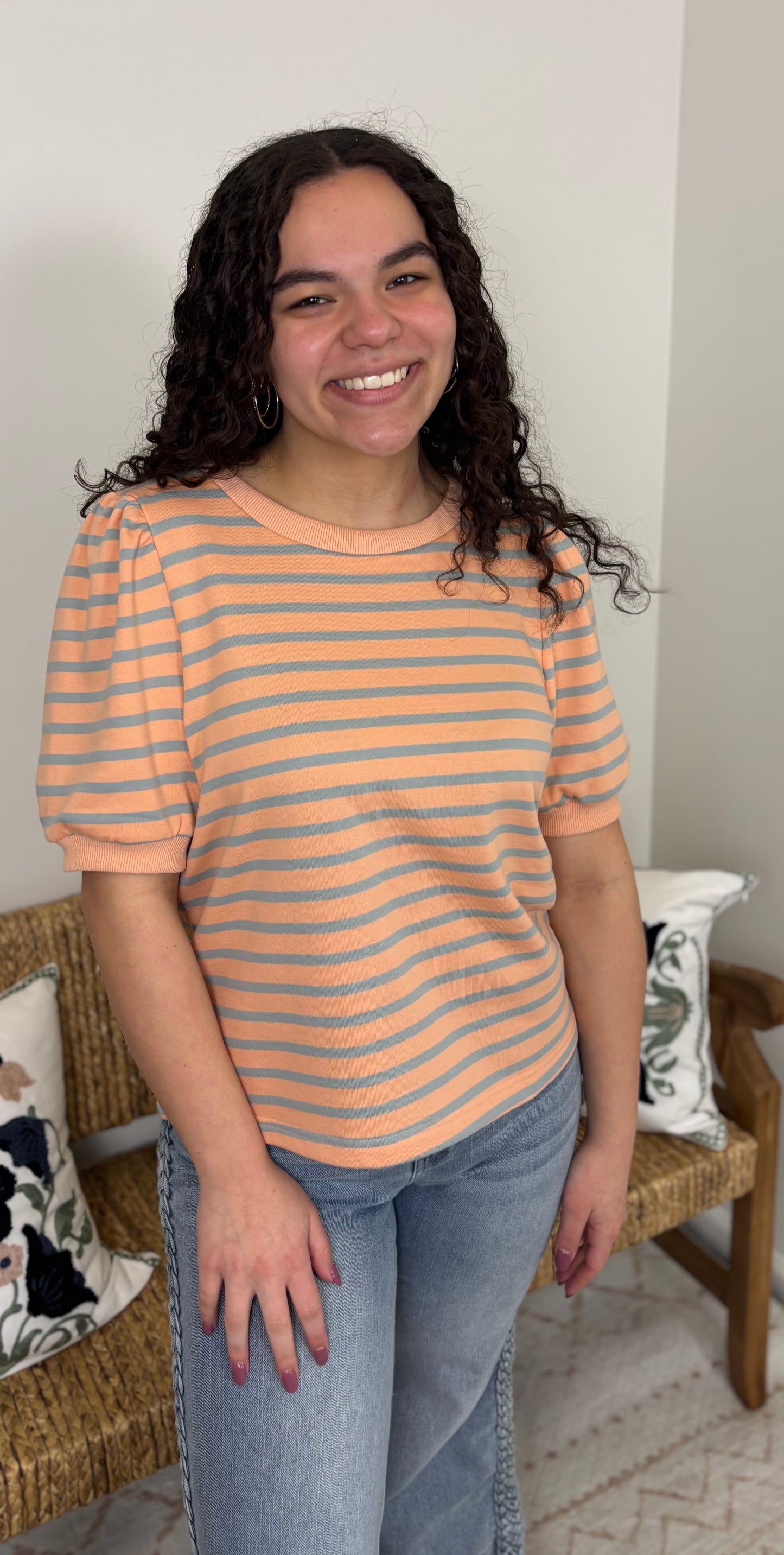Peach Sky Striped Top