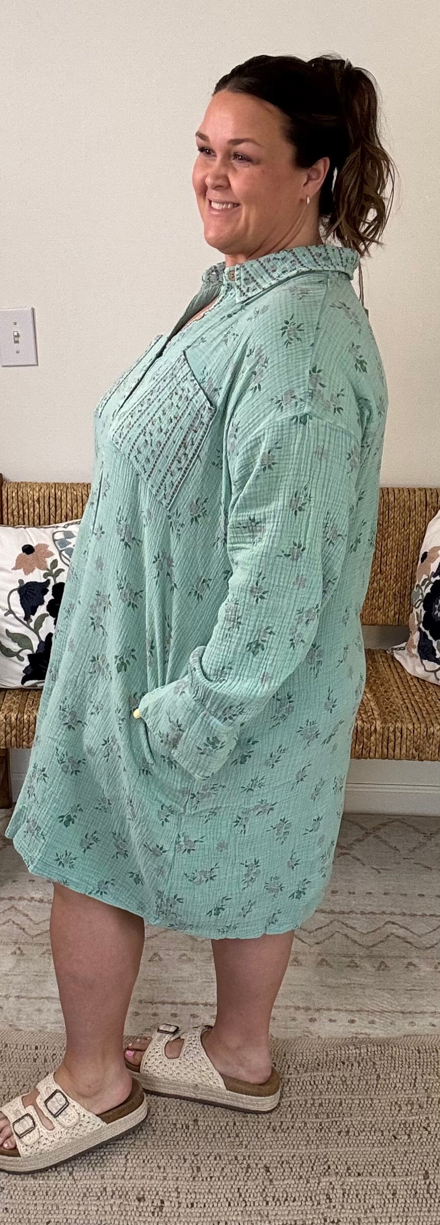 Morning Bloom Gauze Dress Plus