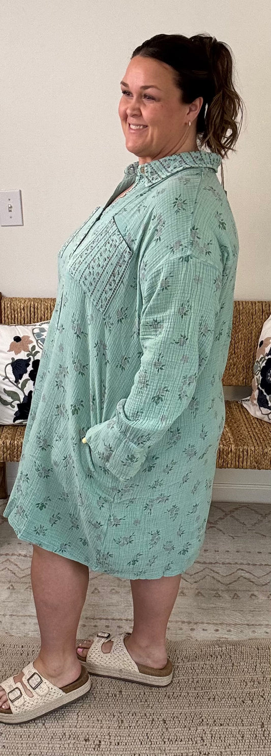 Morning Bloom Gauze Dress Plus