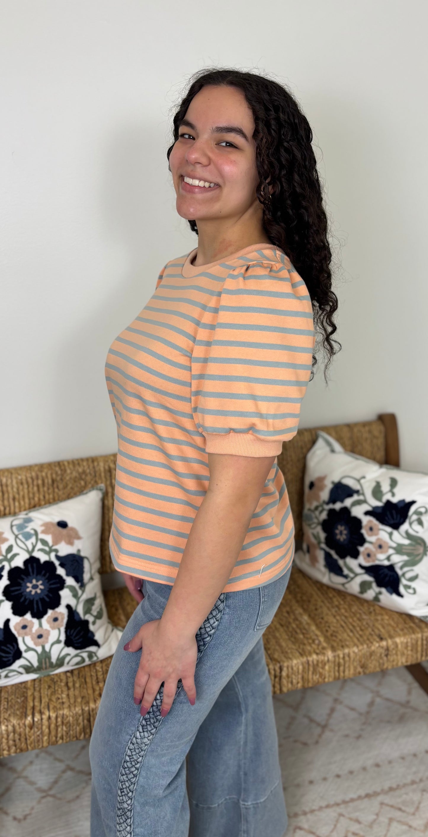 Peach Sky Striped Top