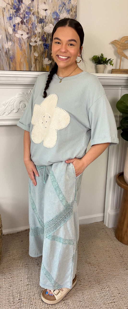 Coastal Lace Wide Leg Pants